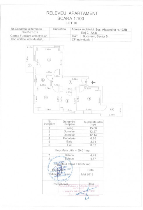 RAHOVA - Antiaeriana | 3 camere bloc 2020 etaj 2 mobilat utilat modern