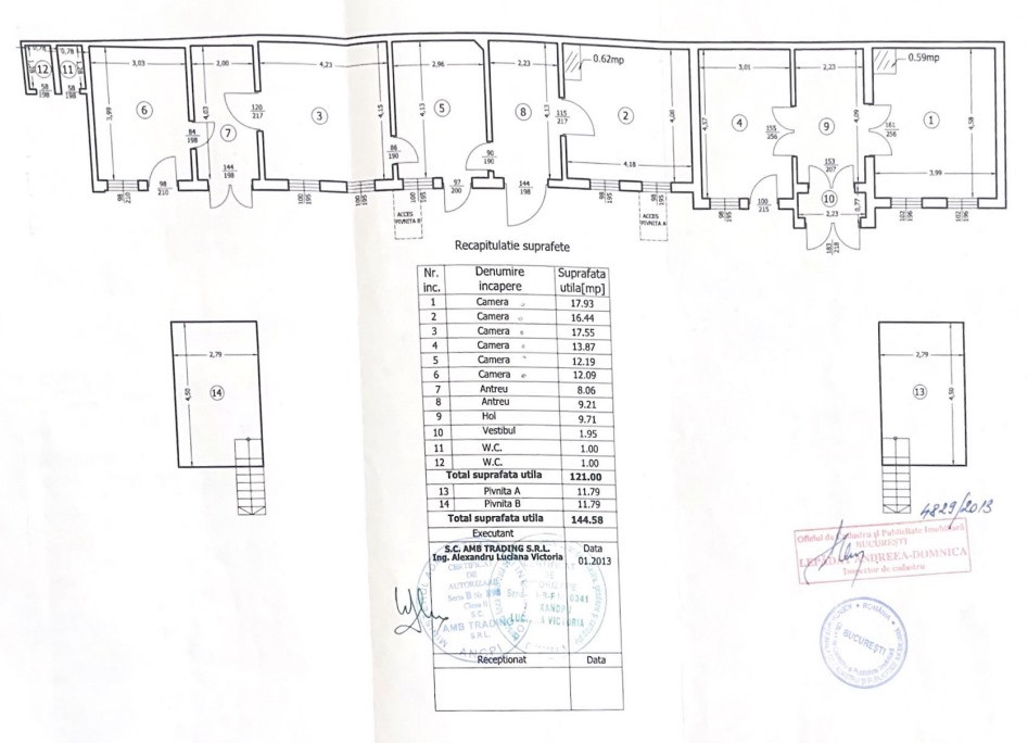 Vila 1950 121 mp s.u.  Mosilor-Ion Maiorescu nr.24 260 mp teren 